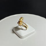 Amami gold®×Sunshine Gold　白蝶真珠6-5mm  K18イエローゴールドリング561
