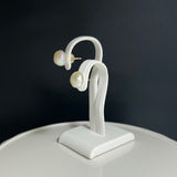 Na･chura　無核真珠8mm K18イエローゴールドピアス645