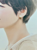 Na･chura　無核真珠8mm K18イエローゴールドピアス645