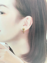 Amami gold®×Sunshine Gold　白蝶真珠7mm  K18イエローゴールドイヤリング657