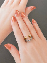 Amami gold®×Sunshine Gold　白蝶真珠6mm  Pt900/K18イエローゴールドリング765