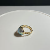 奄美の輝き®×虹珠　マベ真珠 11ｍｍ K18イエローゴールド巻リング850