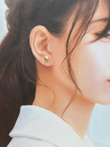 Na･chura　無核真珠5mm K18イエローゴールドイヤリング852