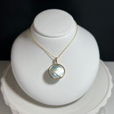 奄美の輝き®×虹珠　マベ真珠 14mm K18イエローゴールド巻ペンダント962