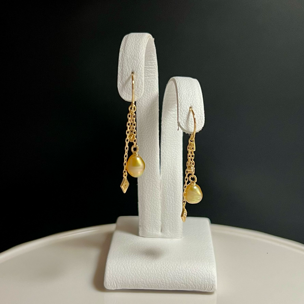 Na･chura　無核真珠5mm K18イエローゴールドピアス2426