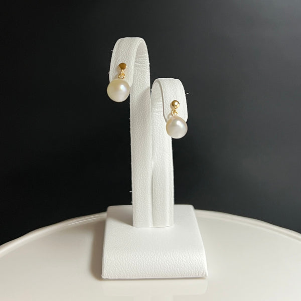 Na･chura　無核真珠6mm K18イエローゴールドピアス1549