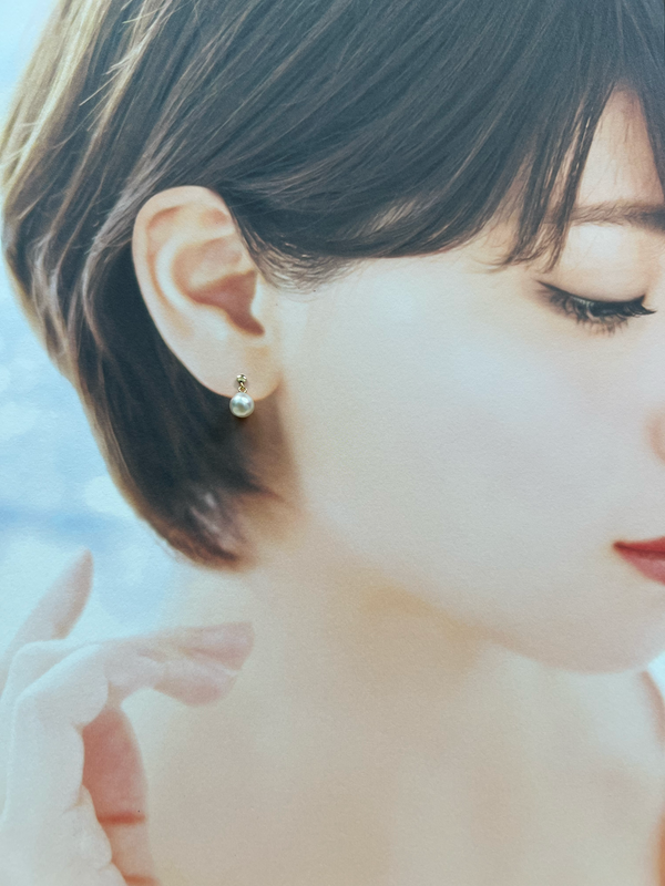 Na･chura　無核真珠6mm K18イエローゴールドピアス1549