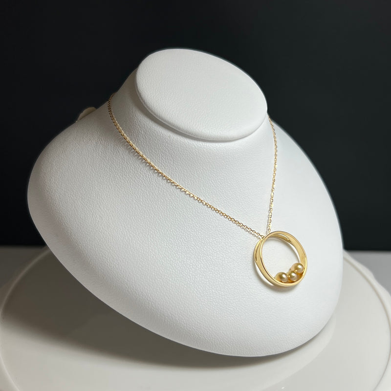 Na･chura　無核真珠 3mm K18イエローゴールドペンダント2007