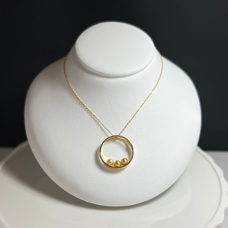 Na･chura　無核真珠 3mm K18イエローゴールドペンダント2007