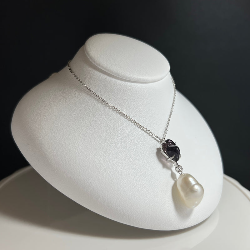 Na･chura　無核真珠10mm K18ホワイトゴールドペンダント301