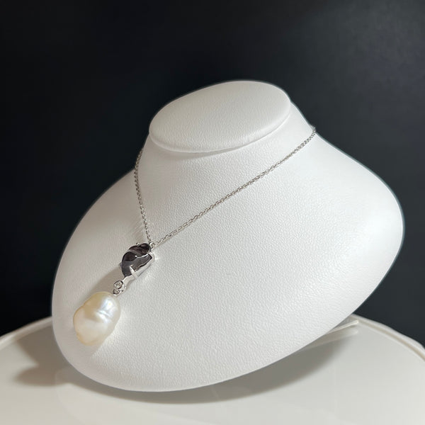 Na･chura　無核真珠10mm K18ホワイトゴールドペンダント301