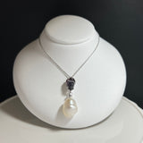 Na･chura　無核真珠10mm K18ホワイトゴールドペンダント301