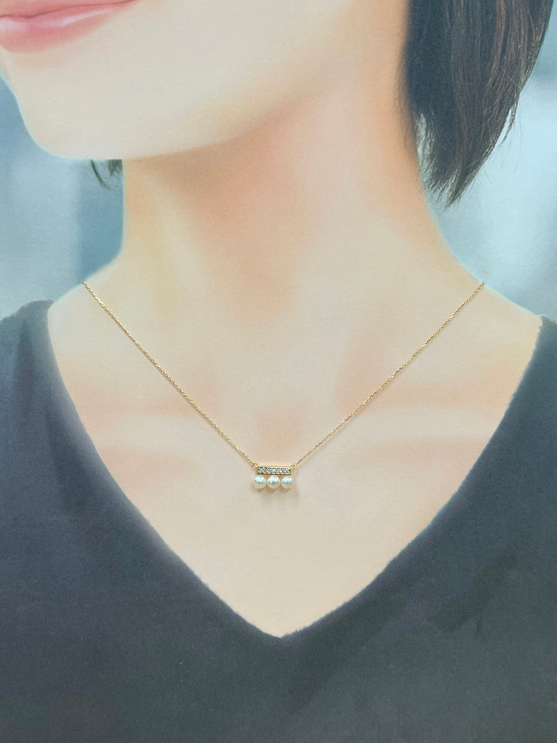 Na･chura　無核真珠 4mm K18イエローゴールドペンダント1686