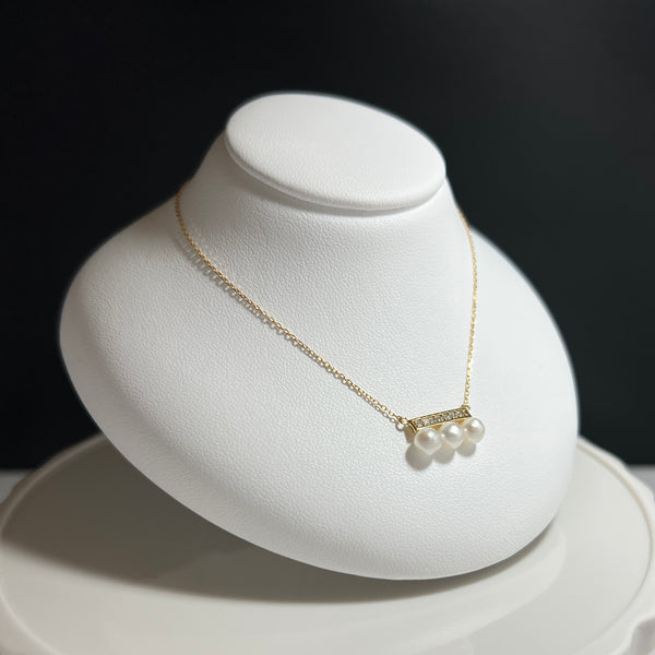 Na･chura　無核真珠 4mm K18イエローゴールドペンダント1686