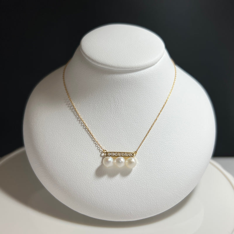 Na･chura　無核真珠 4mm K18イエローゴールドペンダント1686