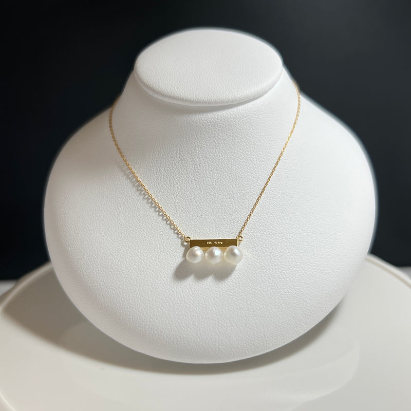 Na･chura　無核真珠 4mm K18イエローゴールドペンダント1686