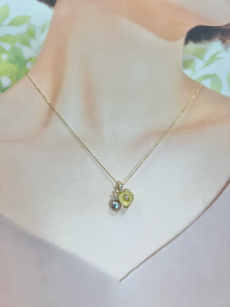 Na･chura　無核真珠5-3mm K18イエローゴールドペンダント295