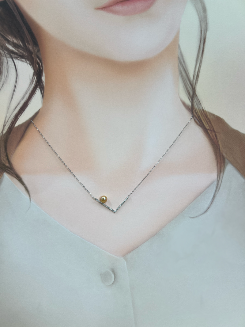 Na･chura　無核真珠 4mm K18ホワイトゴールドペンダント2344