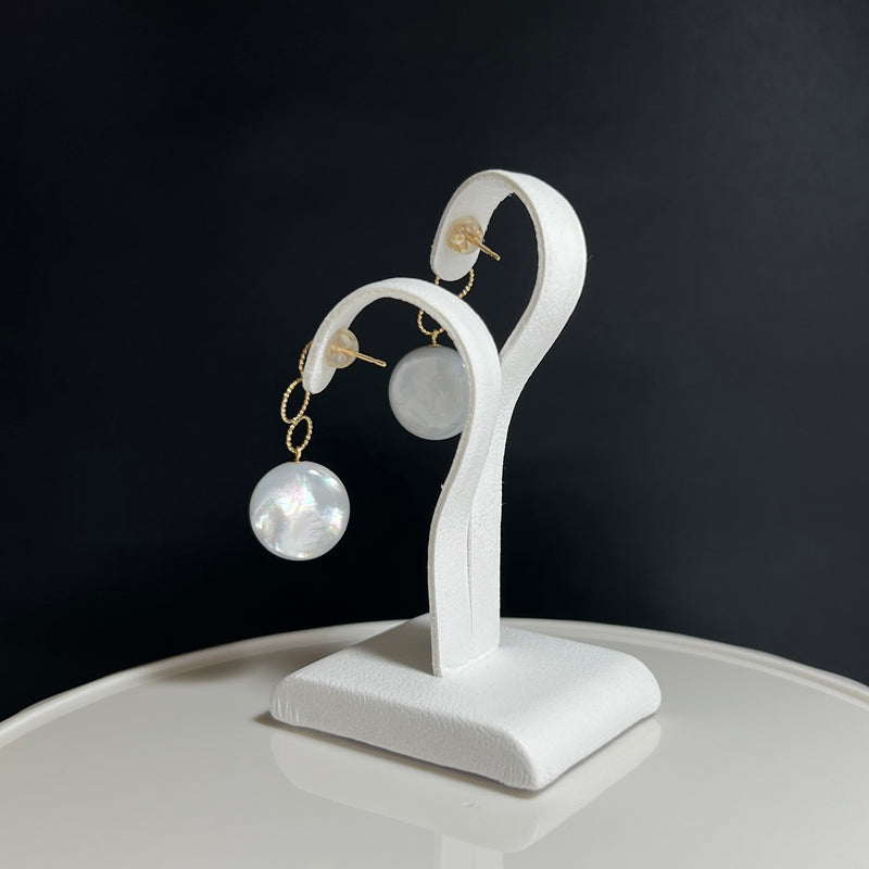 奄美の輝き®×虹珠　マベ真珠  12mm K18イエローゴールドピアス2473