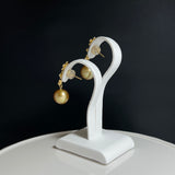 Amami gold®×Sunshine Gold　白蝶真珠9mm  K18イエローゴールドピアス1046