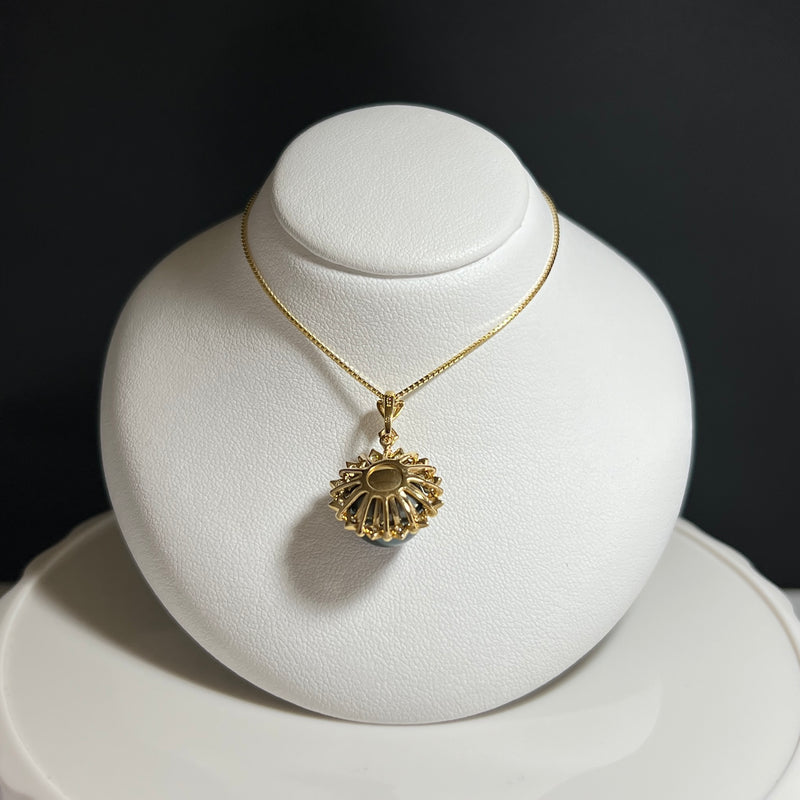 Amami black　黒蝶真珠11mm K18イエローゴールドペンダント248