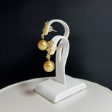 Amami gold®×Sunshine Gold　白蝶真珠9mm  K18イエローゴールドピアス1046