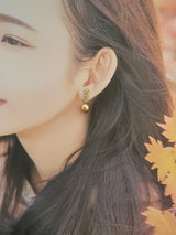 Amami gold®×Sunshine Gold　白蝶真珠9mm  K18イエローゴールドピアス1046