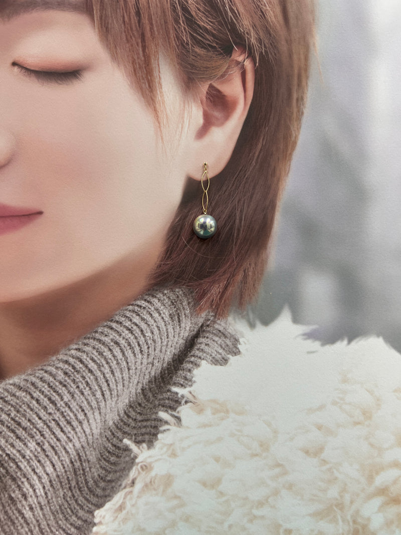 奄美の輝き®×虹珠　マベ真珠  11mm K18イエローゴールドピアス969