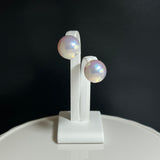 奄美の輝き®×桜珠　マベ真珠 13mm K18イエローゴールドピアス1873