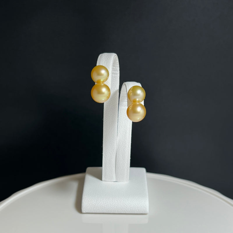 Amami gold®×Sunshine Gold　白蝶真珠mm  K18イエローゴールドピアス1627