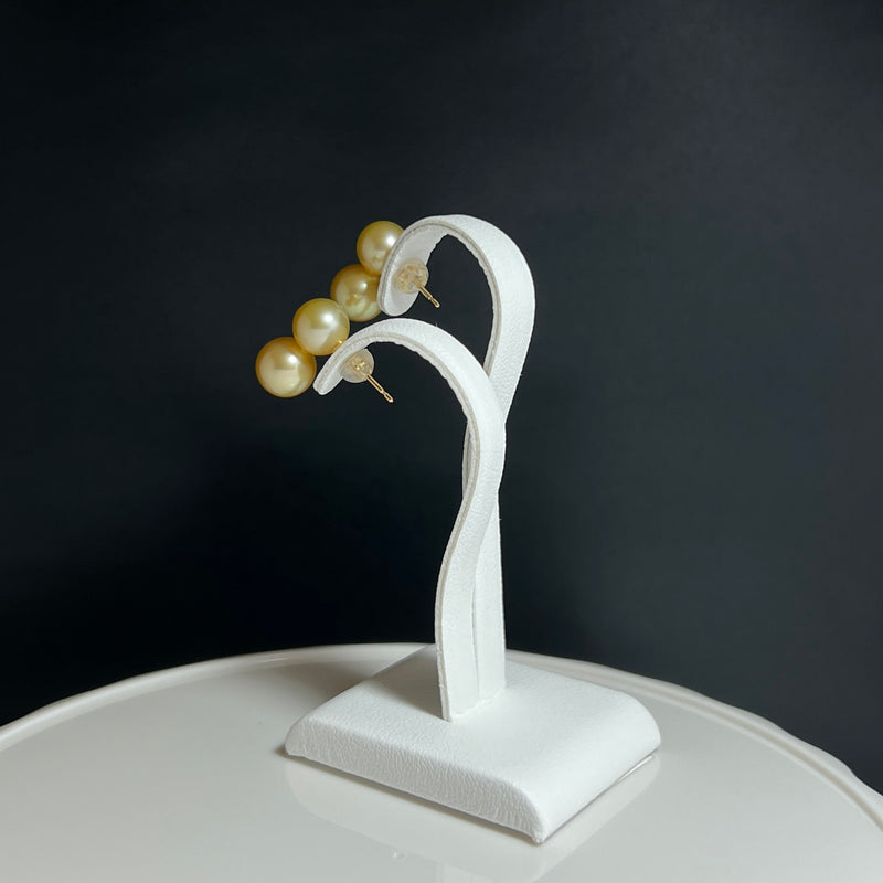 Amami gold®×Sunshine Gold　白蝶真珠mm  K18イエローゴールドピアス1627