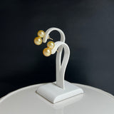 Amami gold®×Sunshine Gold　白蝶真珠mm  K18イエローゴールドピアス1627