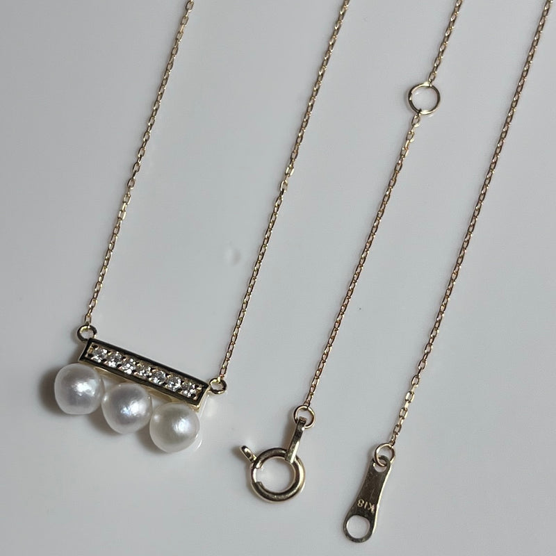 Na･chura　無核真珠 4mm K18イエローゴールドペンダント1686