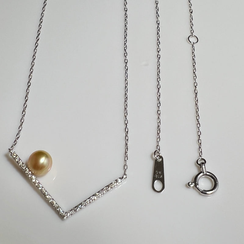 Na･chura　無核真珠 4mm K18ホワイトゴールドペンダント2344