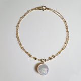 奄美の輝き®×桜珠　マベ真珠  10mm K18イエローゴールドブレスレット441