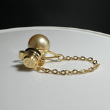 Amami gold®×Sunshine Gold　白蝶真珠11mm洋白K18イエローゴールドタイタック174