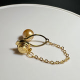 Amami gold®×Sunshine Gold　白蝶真珠9mm洋白K18イエローゴールドタイタック1671