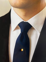 Amami gold®×Sunshine Gold　白蝶真珠9mm洋白K18イエローゴールドタイタック1671