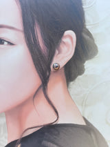 奄美の輝き®×虹珠　マベ真珠  11mm K18イエローゴールドピアス13