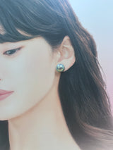 奄美の輝き®×虹珠　マベ真珠  13mm K18イエローゴールドピアス854