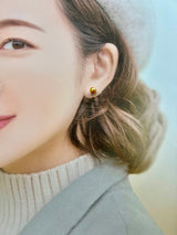 Amami gold®×Sunshine Gold　白蝶真珠6mm  K18イエローゴールドピアス1669