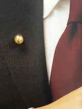 Amami gold®×Sunshine Gold　白蝶真珠8mm洋白K18イエローゴールドタイタック322