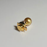 Amami gold®×Sunshine Gold　白蝶真珠8mm洋白K18イエローゴールドタイタック322