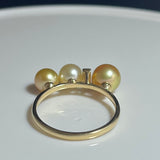 Amami gold®×Sunshine Gold　白蝶真珠6mm  K18イエローゴールドリング724