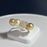 Amami gold®×Sunshine Gold　白蝶真珠7mm  K18イエローゴールドリング1523