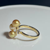 Amami gold®×Sunshine Gold　白蝶真珠5-7mm  K18イエローゴールドリング1718