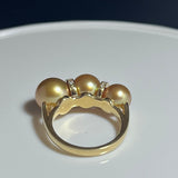 Amami gold®×Sunshine Gold　白蝶真珠9-7mm  K18イエローゴールドリング1522
