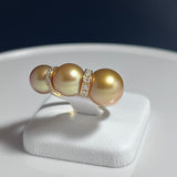 Amami gold®×Sunshine Gold　白蝶真珠9-7mm  K18イエローゴールドリング1522