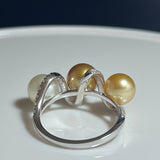 Amami gold®×Sunshine Gold　白蝶真珠7mm  K18ホワイトゴールドリング2332