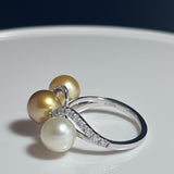 Amami gold®×Sunshine Gold　白蝶真珠7mm  K18ホワイトゴールドリング2332